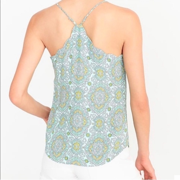 J Crew Paisley Scalloped a Racerback Cami Blouse - Picture 2 of 8